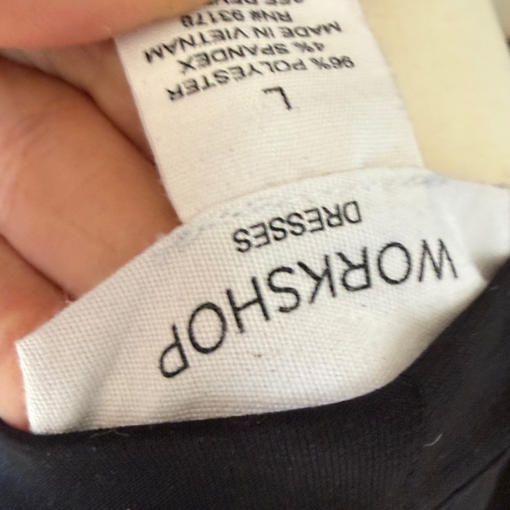 WORKSHOP ladies, Black large crewneck dress short sleeve excellent condition - Picture 9 of 9